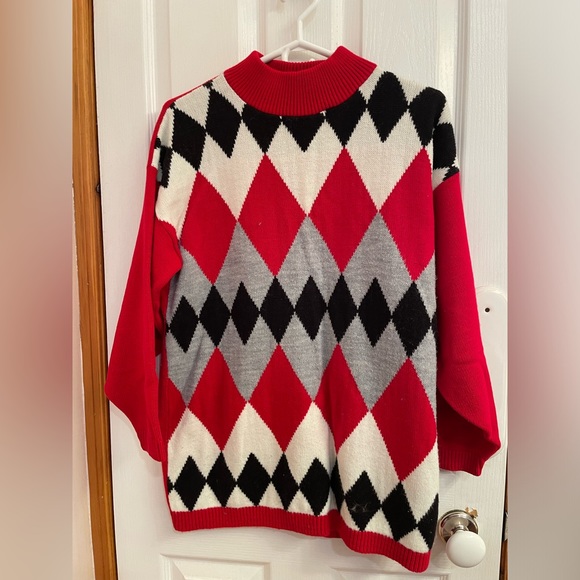 Amazing Vintage Diamond Argyle Sweater by Traffic Jam 80s - Picture 1 of 4